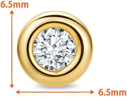 Boucles d'Oreilles Femme, Or Jaune 14 Carats (585), Boucles d Oreilles Diamant 0.50 Ct serti Clos, Piercing Oreille, Boucle d'Oreille Homme, Bijoux Femme Hypoallergéniques, Boite Cadeau Incluse