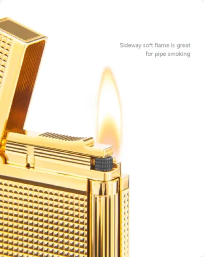 CLICKON Briquet Rechargeable à gaz, Flamme Douce, Laiton de qualité supérieure, Vendu sans gaz