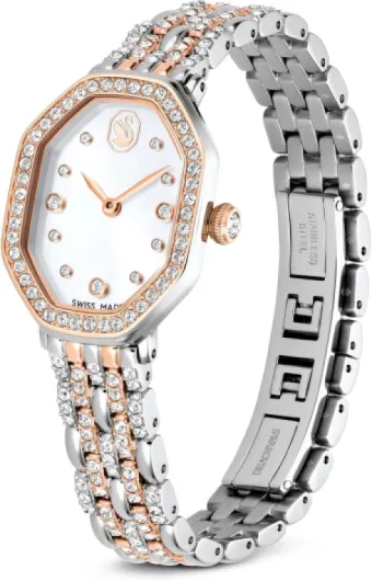 Swarovski Dextera Collection Octagon Watch Rose Gold-tone Finish Silver Tone