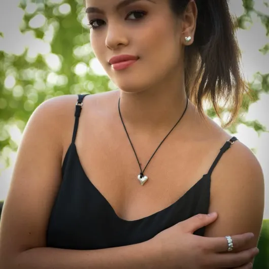 Drachenfels Mini bague de luxe pour femme avec cœurs en argent véritable - Collection Heartbreaker Stone - Bague en forme de cœur fascinant - Bijoux de designer élégant - D HE 13/AG,