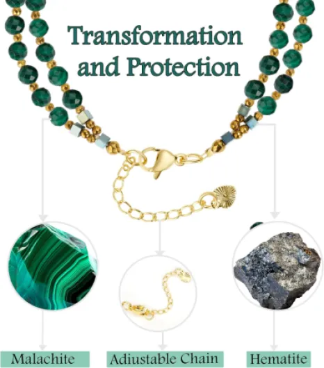 Bracelet Femme de Pierre Naturelle Perles, Cristal 4mm Perle Pierres Précieuses Bijoux Femme Cadeau Malachite-transformation