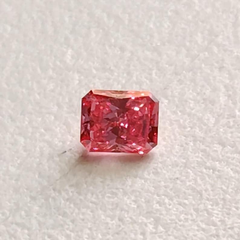 Pierres précieuses pour bijoux, diamant taille brillant, forme baguette rose, 3 x 3,8 mm, produit en laboratoire, pour bague de fiançailles, excellente taille - PDD783