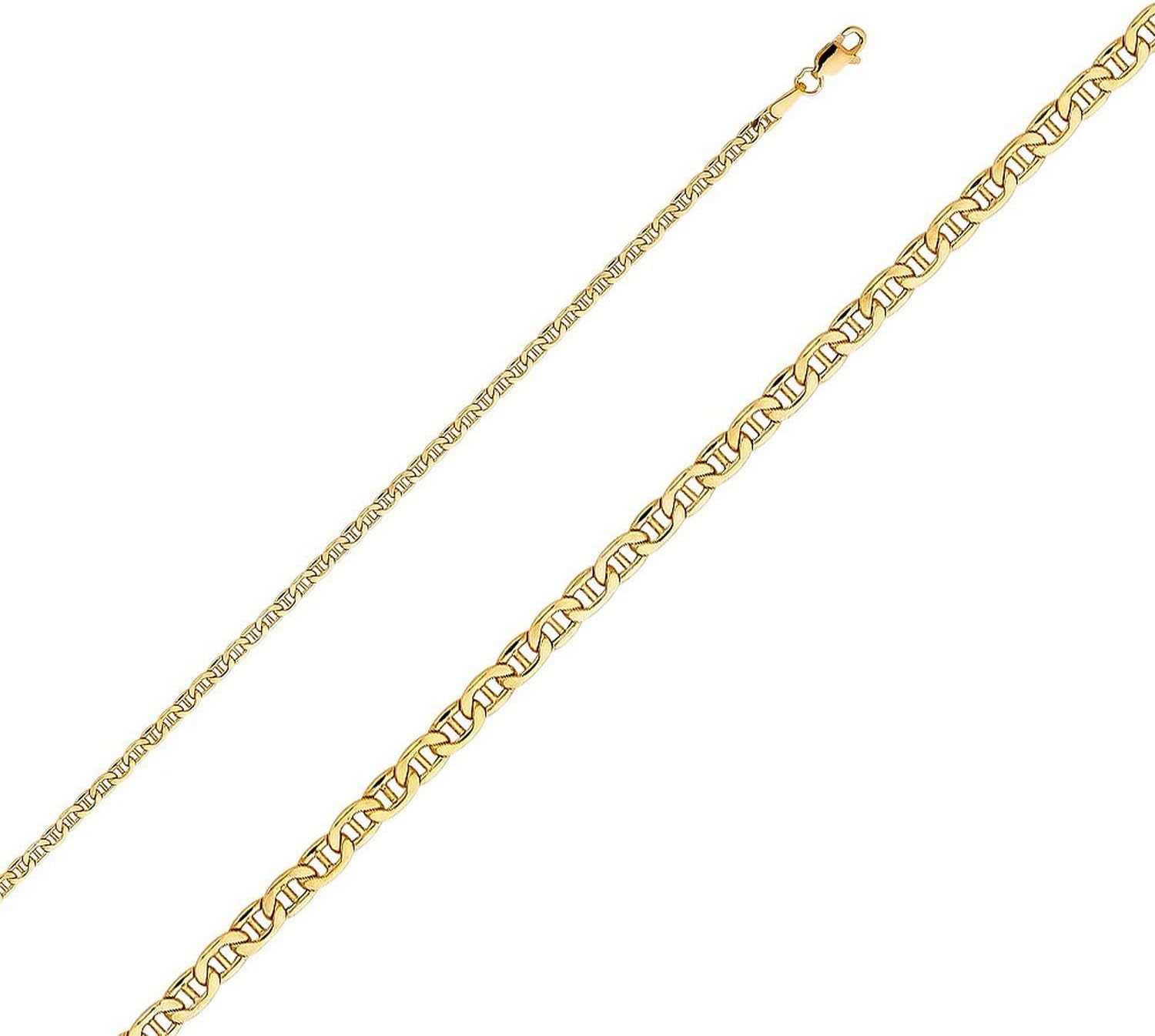 Bracelet plat en or jaune 18 carats 750 de 3 mm de large 19 Centimètres