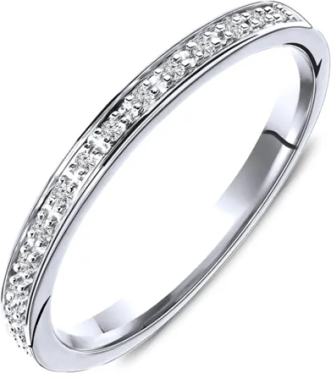 Bague Femme Bague étérnité avec Diamants 0.05 Ct en Or Jaune 9 Carat / 375 Or, Bijoux Or blanc 54