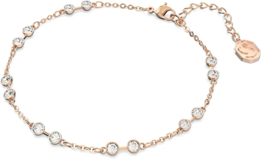 Swarovski Remix Collection Strand, Round cut Roségoldfarben plattiert Weiß