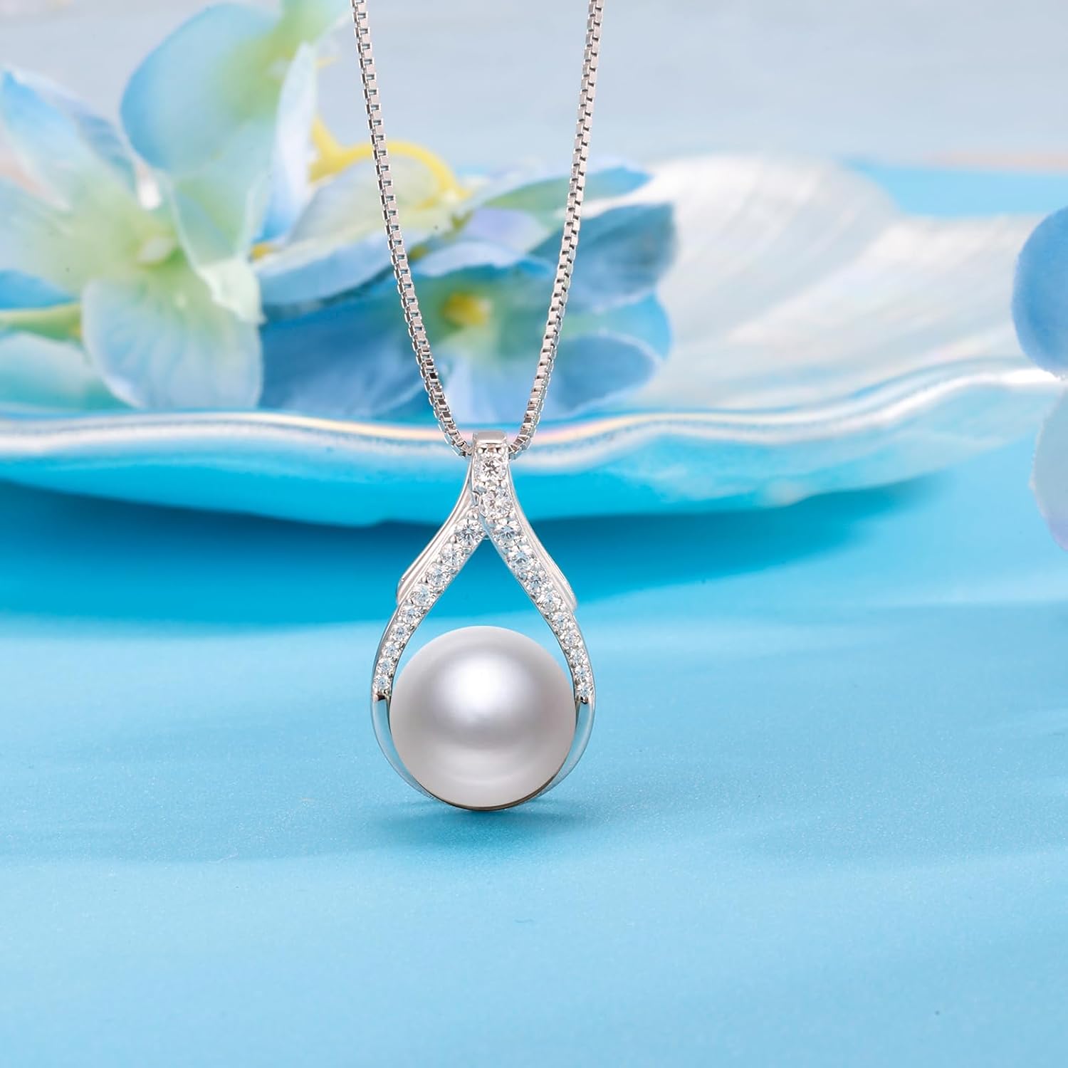 Cadeau pour femme, anniversaire de mariage, fête des mères, collier de perles de culture d'eau douce, cadeau pour femme, cadeau d'anniversaire, de Noël, de Saint-Valentin pour elle