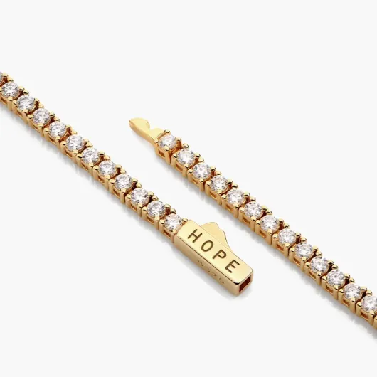 OAK & LUNA - Bracelet et collier de tennis en moissanite gravés personnalisés – Cadeau délicat pour elle, femme – Bijoux de luxe personnalisés pour la fête des mères, Noël, la Saint-Valentin Bracelet Argent sterling