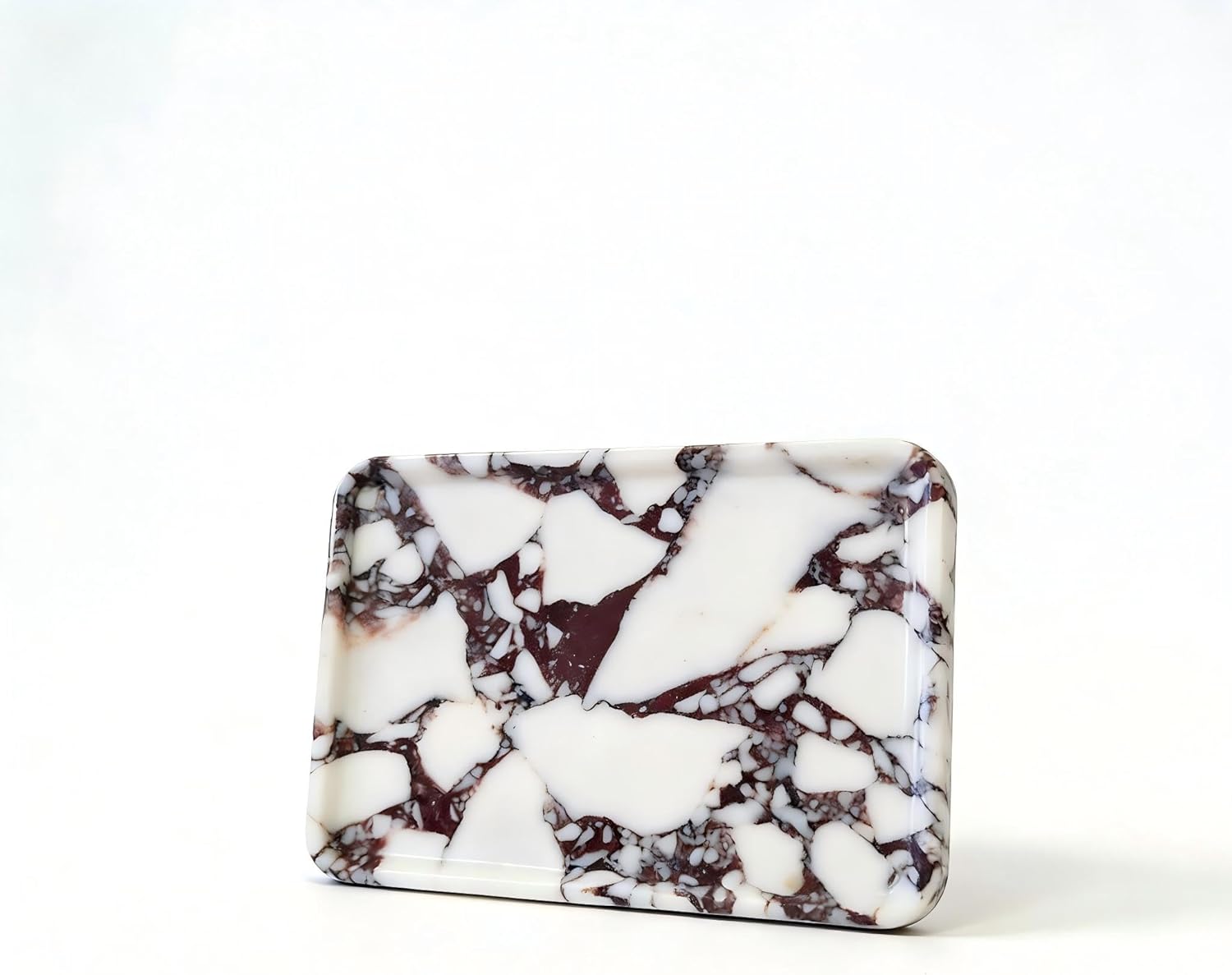 Plateau en marbre pour bijoux, aliments et articles quotidiens, sculpture en pierre irrégulière, convient pour la décoration de la maison, plateau de rangement sans résine/non Fang-baogeli