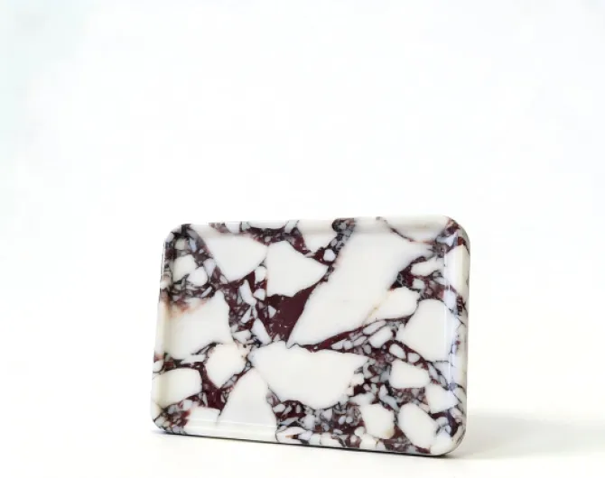 Plateau en marbre pour bijoux, aliments et articles quotidiens, sculpture en pierre irrégulière, convient pour la décoration de la maison, plateau de rangement sans résine/non Fang-baogeli