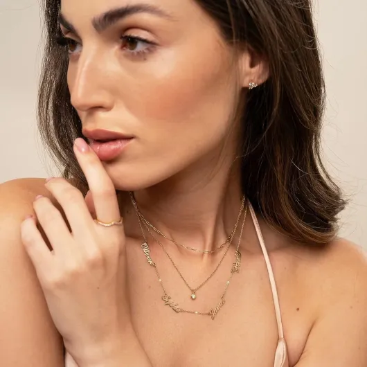 MYKA – Collier personnalisé avec plusieurs noms en argent sterling, plaqué or 18 carats, or rose, vermeil – Bijoux de fête des mères sur mesure pour femme, maman, grand-mère, épouse – Cadeau délicat,