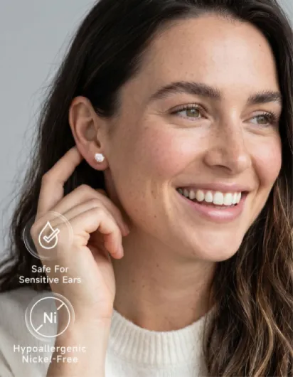 Moissanite Boucles d'oreilles, 0,6-4 Carats Argent 925/Or/Or Rose Diamant Boucles doreille Bijoux Cadeau pour Femme Homme 4/5/6,5/7,5/8 mm 2 Carats(1ct*2)-6.5mm Argent-6 Griffes