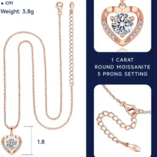 Test MomentWish Collier Femme Argent 925 : un collier cœur en moissanite qui brille sans exploser le budget