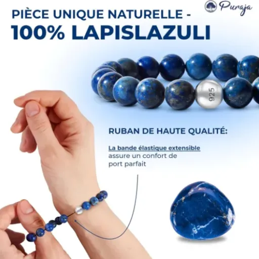 Test PURAJA Bracelet Lapis lazuli : simple, joli et sans prise de tête