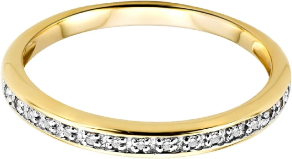Bijoux femme, Bague éternité en or jaune avec diamants 0.05 Ct 9 Kt / 375 or Or jaune 51