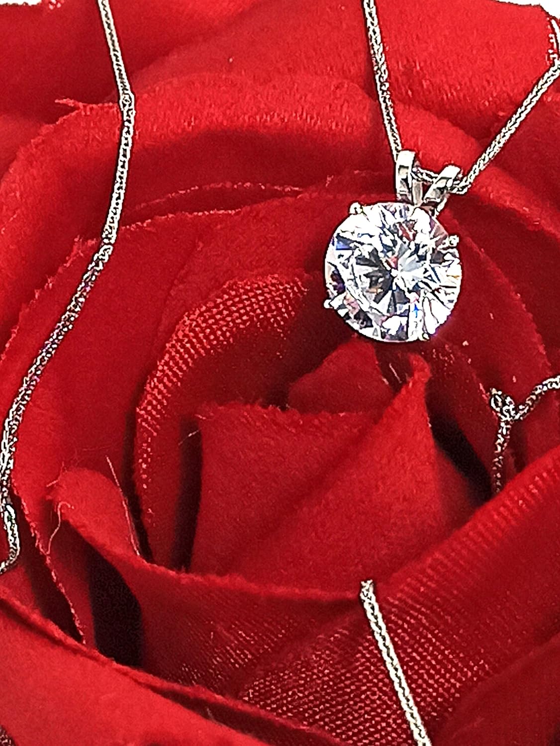 Collier de luxe 18 carats pour femme pendentif diamant fin 1,5 carats Bijoux massif 18 carats femme Anniversaire Bijoux FAIT À LA MAIN Collier solitaire 8 mm Cadeau de Saint-Valentin sa sœur Bday Mom