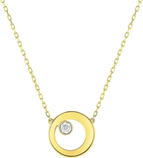 Collier Diamant Or Jaune 18 Carats - Bijoux Or pour Femme