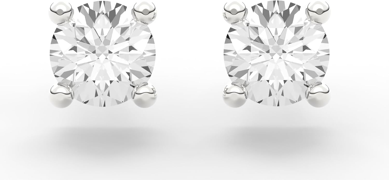 ONLYDIAMONDS Diamond Studs in 18K White Gold 0.20-1.00cttw Womens Earrings Mens Sparkling Earrings Solitaire for her/him Real Diamond Jewellery Luxury with Gift Box 0.20 CTW