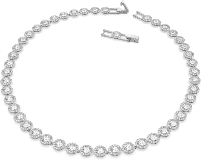Swarovski Una Angelic Parure, Taille ronde, Blanc Plaqué rhodium Blanc