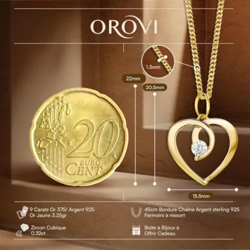 Test collier cœur Orovi 9 carats : un petit pendentif sympa mais pas parfait