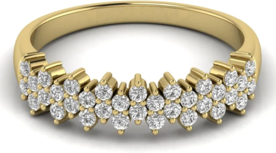 Alliance demi-éternité sertie de diamants ronds brillants 0,70 ct en or et platine - Collection de luxe de luxe pour cadeau, Or Platine Doré Platine Diamant, Diamant
