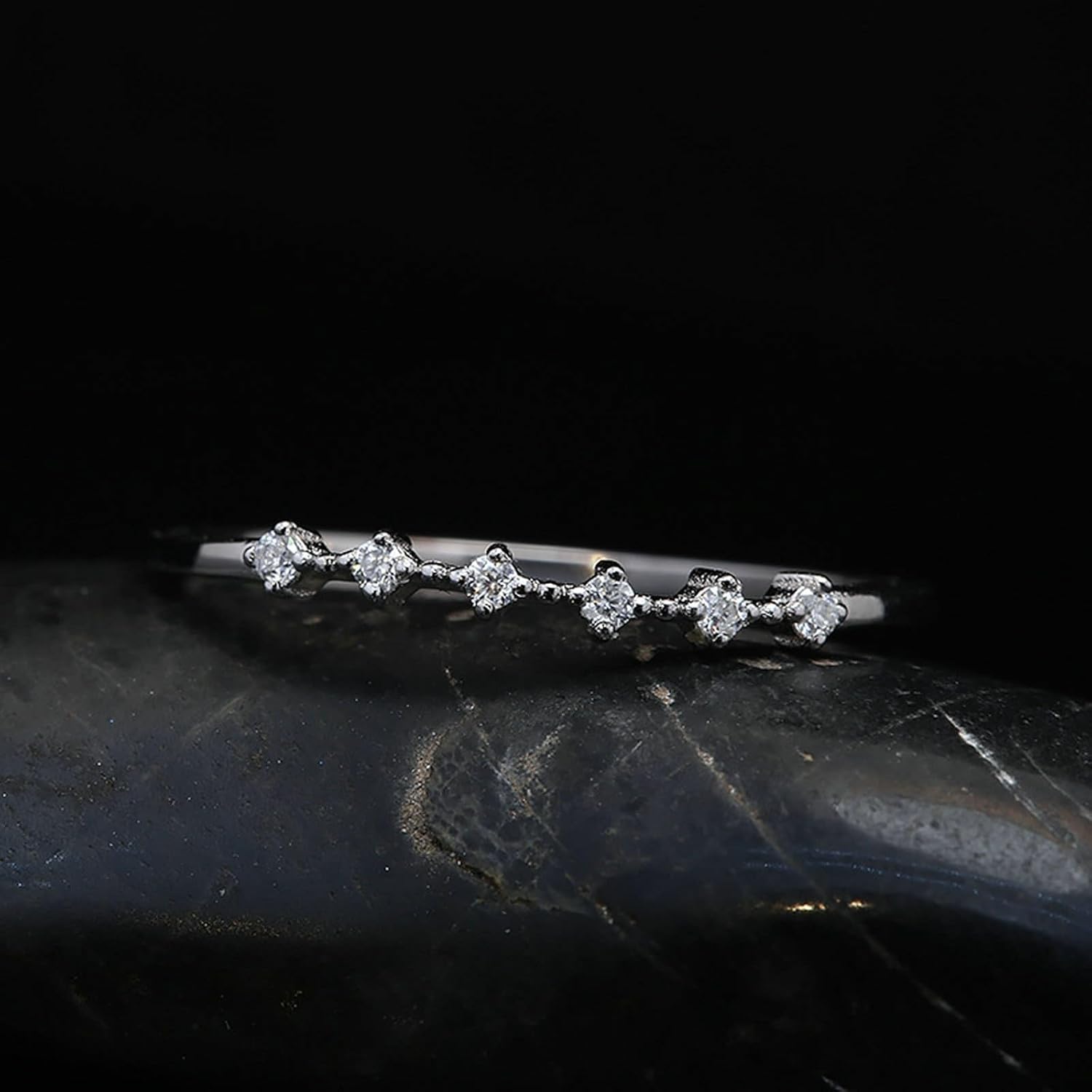 Bague solitaire en or blanc 18 carats avec diamant 0,04 carat, bague de fiançailles en or Au750 pour femme, or blanc, taille 53, Or blanc 18 carats, Créé un diamant